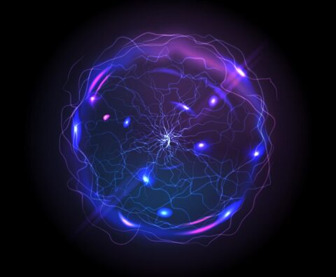 Vector graphic depicting a neural network with Quantum Tunneling Composite.
